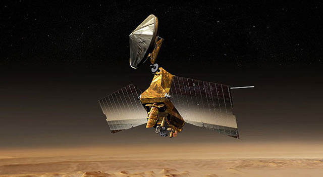 Artist concept of Mars Reconnaissance Orbiter. Image credit: NASA/JPL.
