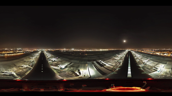 8K video shot from the top of Burj Khalifa in Dubai.