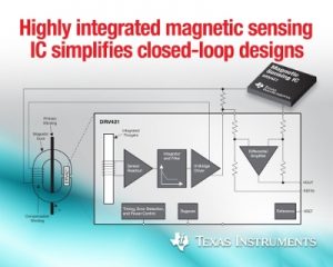 Texas Instruments' first fully integrated fluxgate sensor, signal conditioning and compensation coil driver IC