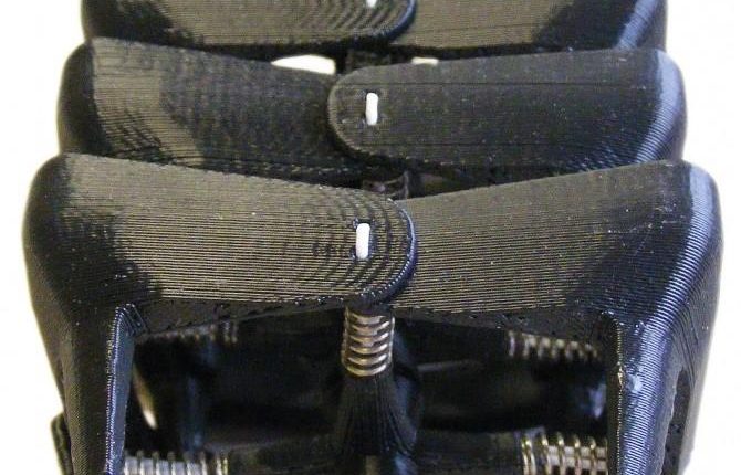 The researchers designed this 3-D-printed model based on the design of a seahorse tail. (Image via Clemson University)