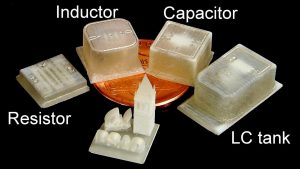 Engineers created a range of 3-D-printed electrical components. (Image via Photo by Sung-Yueh Wu)