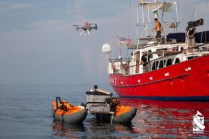 Snotbot drone being tested with 3D-printed whale blowhole called the Snotshot. (Image via Snotbot Kickstarter)