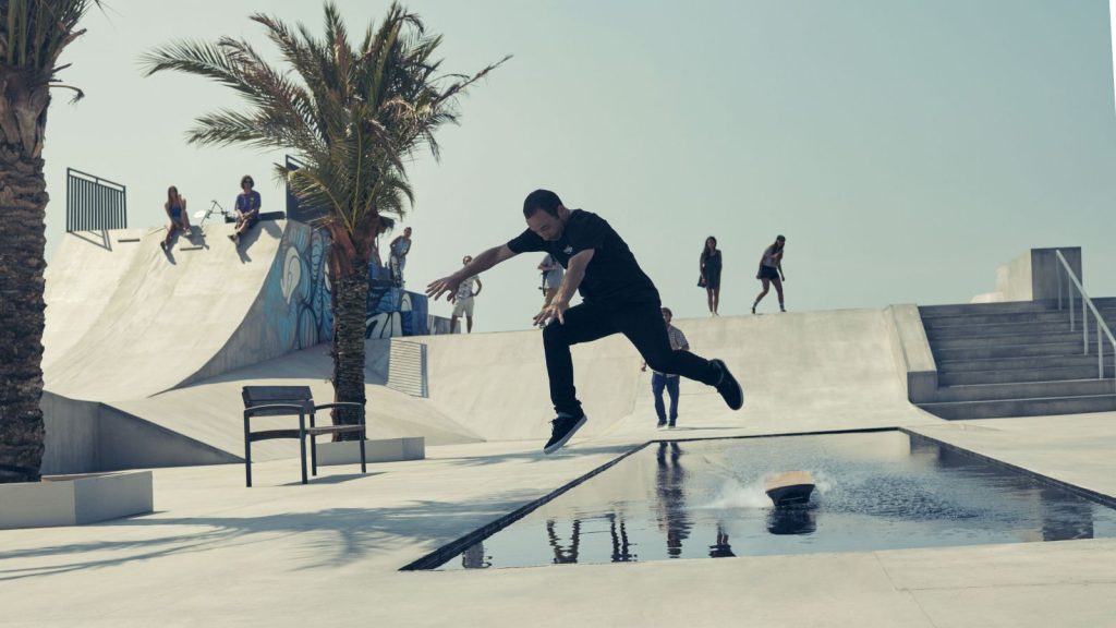 Pro skateboarder Ross tests out the Lexus Hoverboard. (Image via Lexus International)