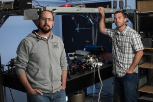 University of Rochester researchers Levi Neukirch and Nick Vamivakas are in their lab. (Image credit: J. Adam Fenster/University of Rochester)
