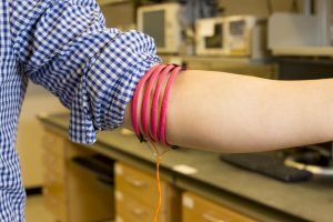 Prototype of the magnetic field human body communication. (Image credit: Jacobs School of Engineering, UC San Diego)