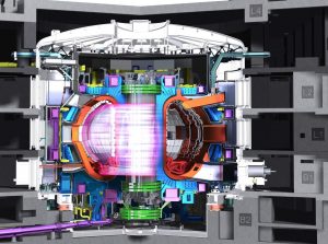 This is an illustration of a tokamak with plasma. (Image Credit: ITER Organization)