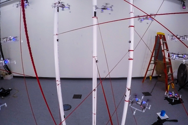 MIT researchers test their collision-avoiding tech in a forest simulation. (Image via MIT researchers)