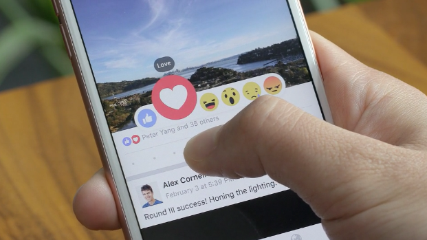 New Facebook reactions. (Image via Facebook)