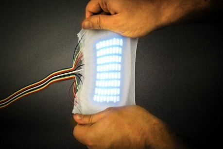 Stretchable, light-up robots. (Image Credit: Chris Larson)