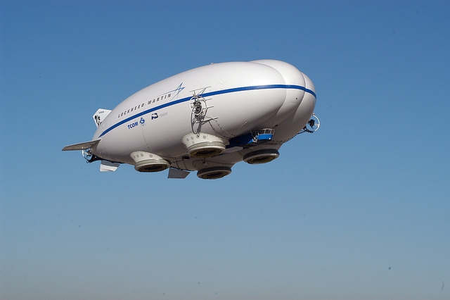 Lockheed Martin’s P-791, a fully functional, manned flight demonstrator, successfully demonstrated the technologies required for operational Hybrid Airships in 2006. (Image Credit: Lockheed Martin)