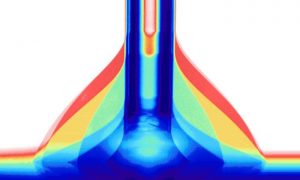 Electrochemistry in a drop: superposition of seven dynamic contact angle measurements of a drop of water on a surface; diameter of vertical tube capillary 0.85 mm. Credit: University of Zurich
