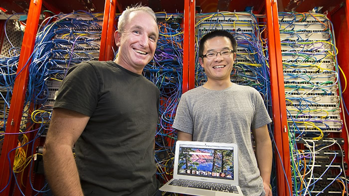 Professor Steve Blackburn and Xi Yang. Credit: Stuart Hay, ANU.