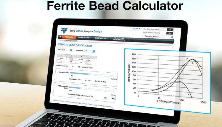 modern laptop showing ferrite bead impedance calculator