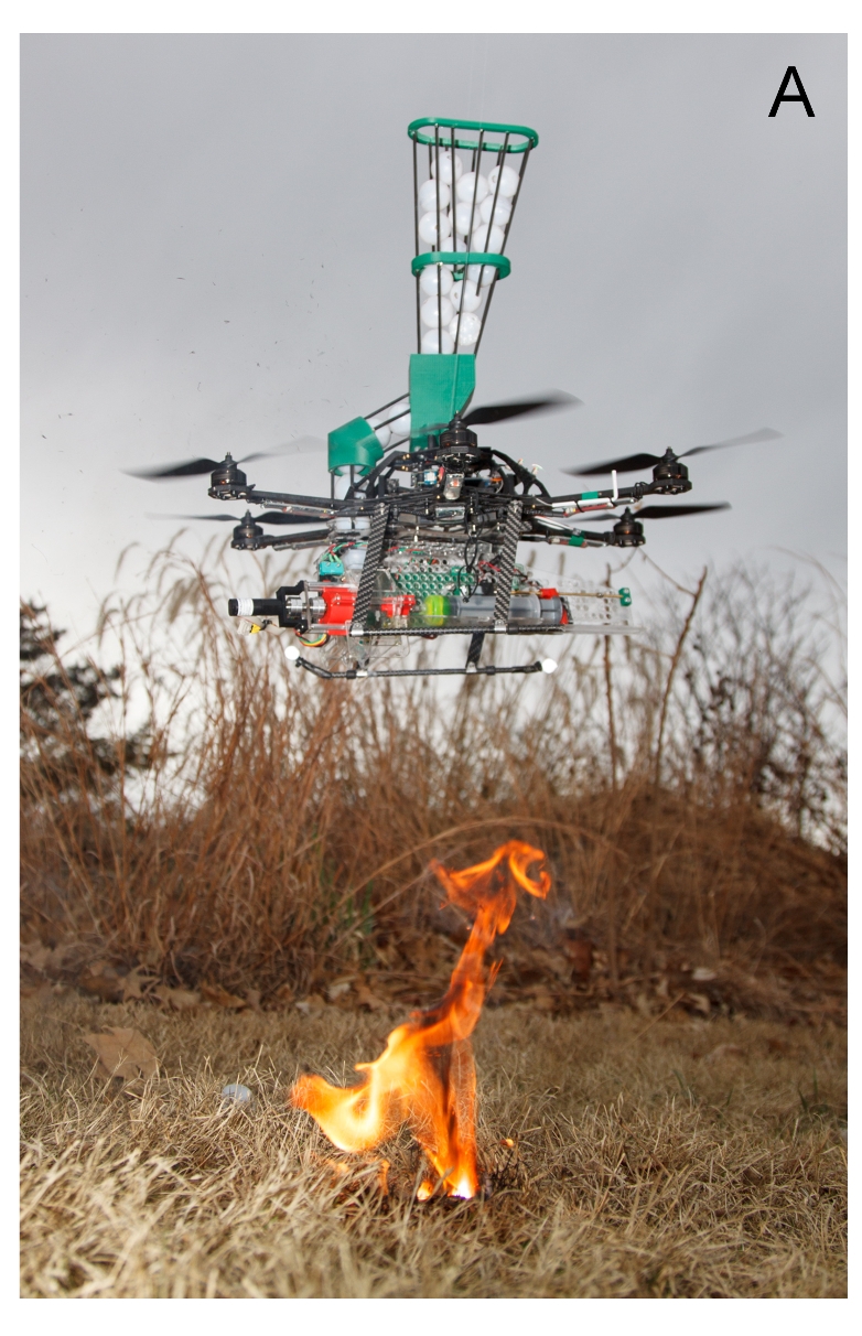 The UAS prototype for fire ignitions, from figure 4 of the paper. (Image Credit: ESA.)