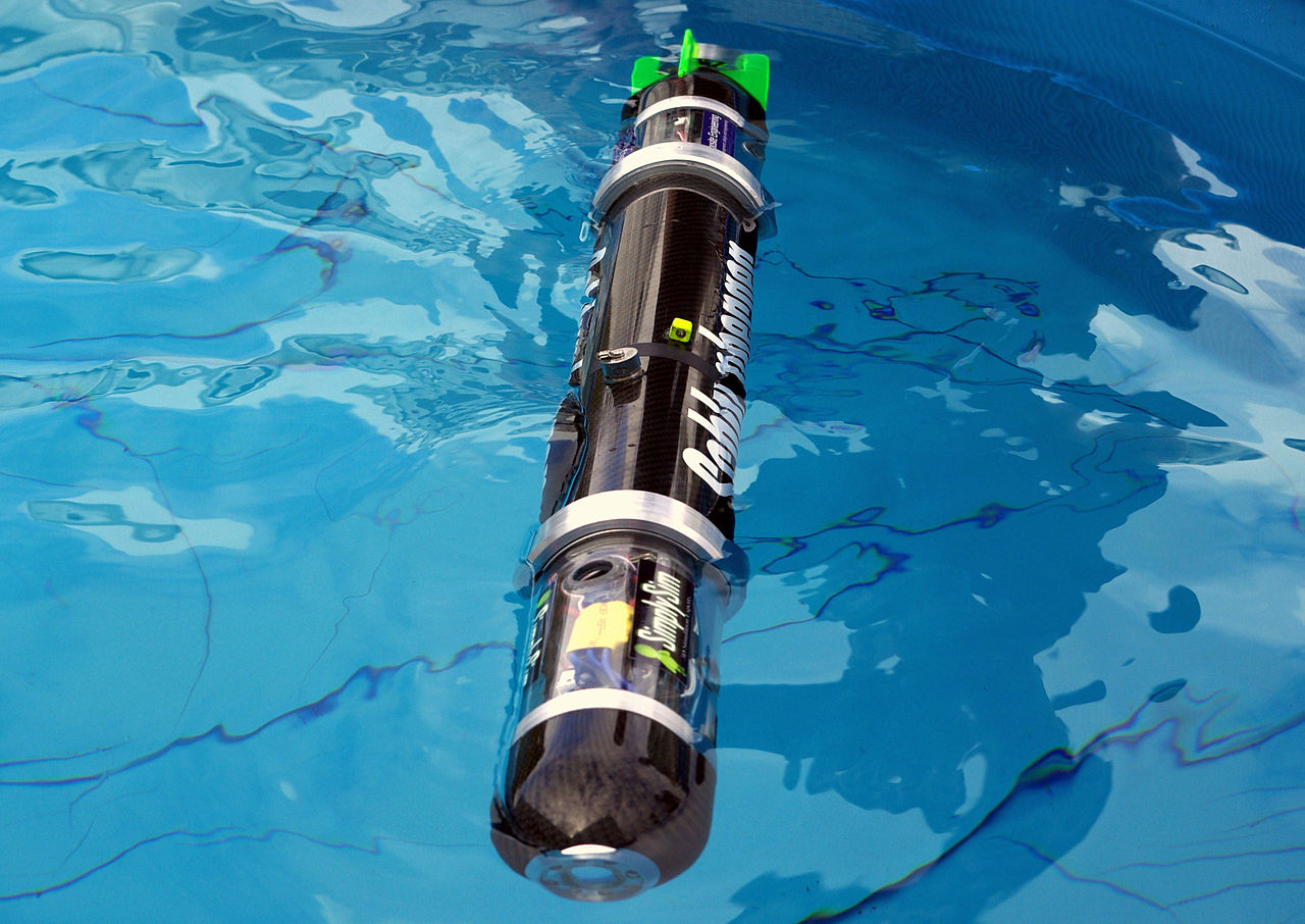 The Blackghost AUV is designed to undertake an underwater assault course autonomously with no outside control. (Image Credit: University of Cambridge)