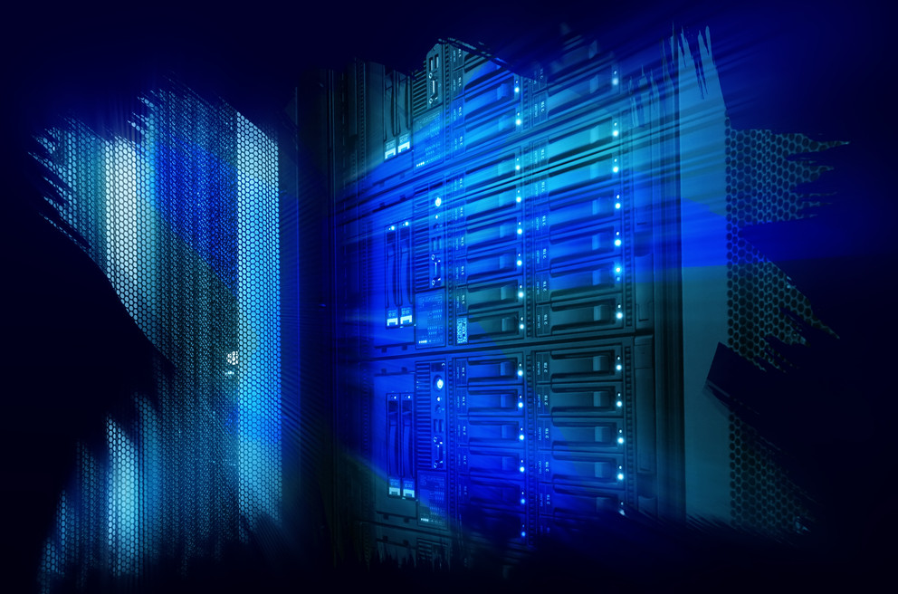 Futuristic design art design of mainframe in the data center. (Image via Penn State)