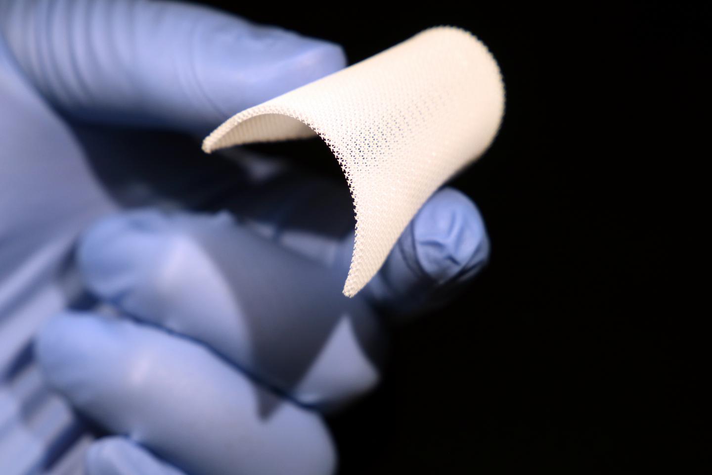 A printed flexible sheet of piezoelectric smart material.