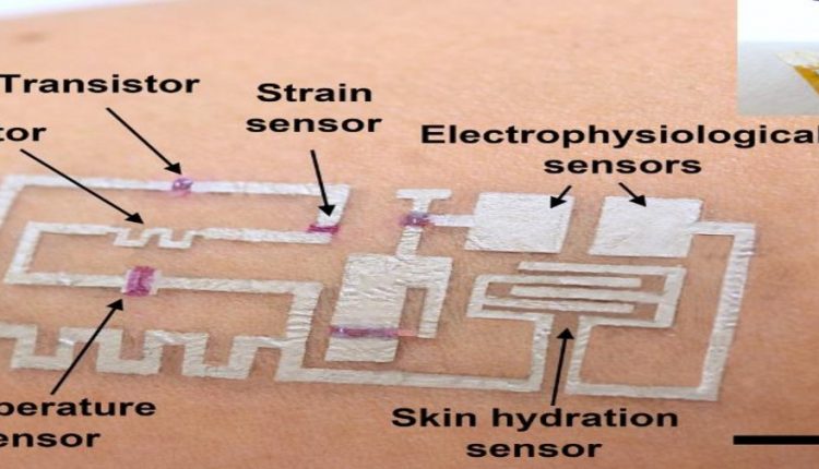 Drawn on skin electronics large