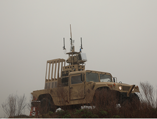 Mobile Force Protection project vehicle launches drone interceptor in test at Eglin Air Force Base.