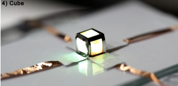 Foldable QLEDs with various shapes such as airplanes, butterflies, and pyramids. Credit: Institute for Basic Science