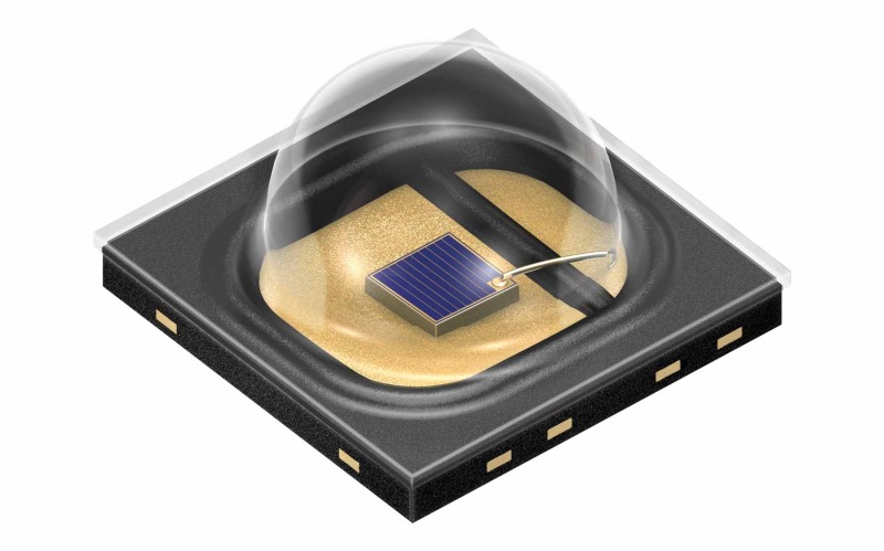 Latest chip and package technology for the mid-range power class. The high-efficiency 850 nm IRED Oslon Black SFH 4713A offers an optical output of 760 mW at a current of 1 A.