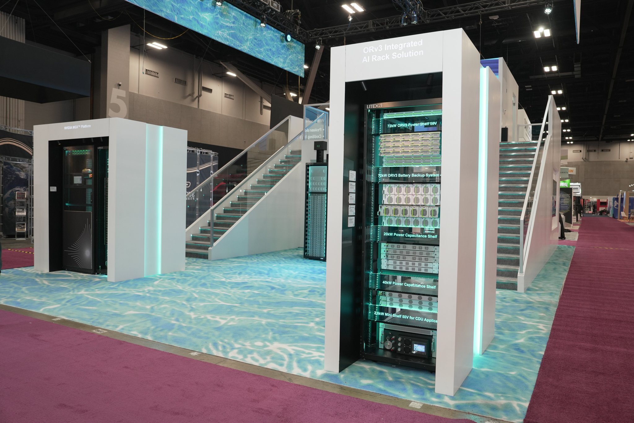 【新聞照片五】光寶展示ORV3開放架構rack level整合式解決方案，包含72kW Power Shelf、BBU、超級電容、液冷系統.jpg (1.64 MB)